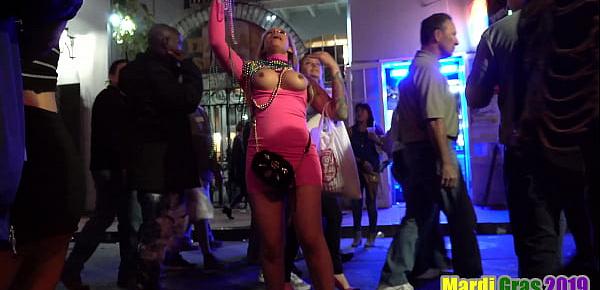  Women showing Ass, Tits and Pussy in Public during Mardi Gras 2019